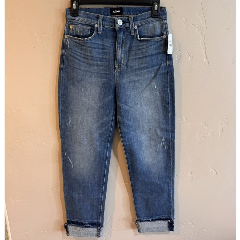 Hudson High Rise Straight Crop Jeans Blue Denim Size 26 WHC269DCX SOCG NEW